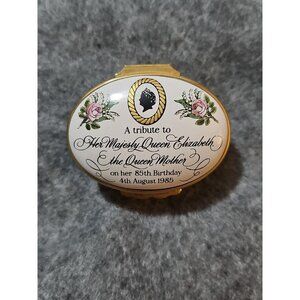 Halcyon Days Enamel Box  - Queen Mother 85th Birthday - Ltd Ed  504/2000